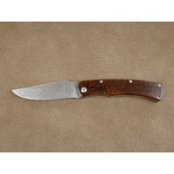 Couteau pliant liner lock avec lame en acier DAMAS et manche en bois d'Amourette