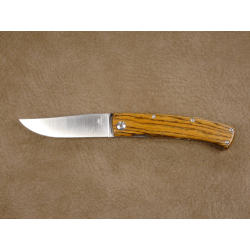 Couteau pliant liner lock avec lame en acier 14c28n et manche en bois de camphrier