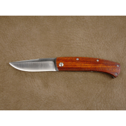 Couteau pliant liner lock avec lame en acier DAMAS et manche en bois d'Amourette