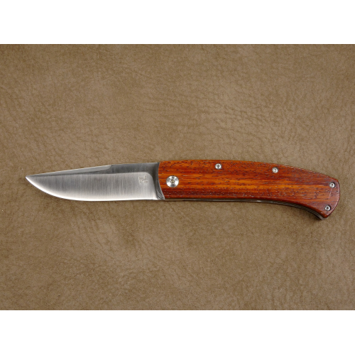 Couteau pliant liner lock avec lame en acier DAMAS et manche en bois d'Amourette