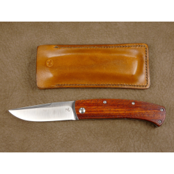 Couteau pliant liner lock avec lame en acier DAMAS et manche en bois d'Amourette