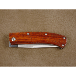 Couteau pliant liner lock avec lame en acier DAMAS et manche en bois d'Amourette