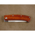 Couteau pliant liner lock avec lame en acier DAMAS et manche en bois d'Amourette