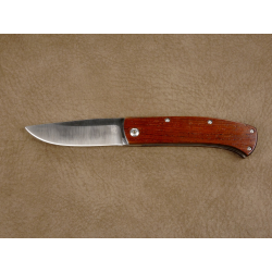 Couteau pliant liner lock avec lame en acier DAMAS et manche en Palissandre de Madagascar
