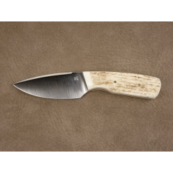 Couteau de randonnée, de chasse et de pêche avec lame five en acier 440B et manche en bois de cerf