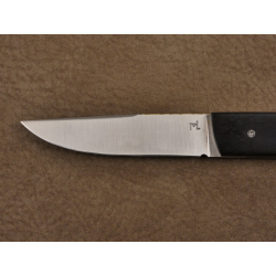 Couteau pliant liner lock avec lame en acier 14c28n et manche en bois d'ébène et loupe d'amboine