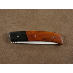 Couteau pliant liner Lock - lame en acier 14C28N - Mache en ébène et loupe d'amboine