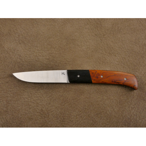 Couteau pliant liner Lock - lame en acier 14C28N - Mache en ébène et loupe d'amboine