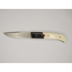 Couteau pliant liner lock avec lame en acier 14c28n et manche en bois d'ébène et loupe d'amboine