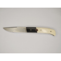 Couteau pliant liner lock avec lame en acier 14c28n et manche en bois d'ébène et loupe d'amboine