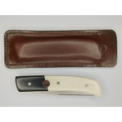 Couteau pliant liner lock avec lame en acier 14c28n et manche en bois d'ébène et loupe d'amboine