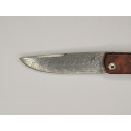 Couteau pliant liner lock avec lame en acier DAMAS et manche en loupe d'amboine