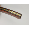 Couteau pliant liner lock avec lame en acier DAMAS et manche en loupe d'amboine