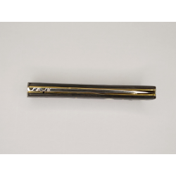 Couteau pliant liner lock avec lame en acier 14c28n et manche en bois d'ébène, incrustation os de bovin et cloutage laiton