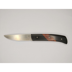 Couteau pliant liner lock avec lame en acier 14c28n et manche en bois d'ébène et loupe d'amboine