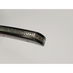 Couteau pliant liner lock avec lame en acier 14c28n et manche en bois d'ébène et loupe d'amboine