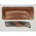 Couteau pliant liner lock avec lame en acier 14c28n et manche en bois d'ébène et loupe d'amboine