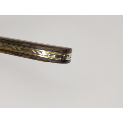 Couteau pliant liner Lock - lame en acier 14C28N - Mache en ébène et loupe d'amboine