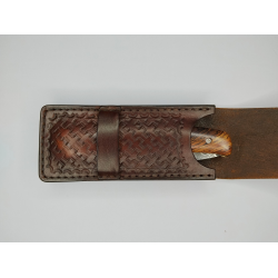 Couteau Pliant Liner Lock - Acier damas - Manche en Os de bovin et bois de cocobolo