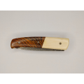 Couteau Pliant Liner Lock - Acier damas - Manche en Os de bovin et bois de cocobolo
