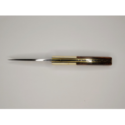 Couteau Pliant Liner Lock - Acier damas - Manche en Os de bovin et bois de cocobolo