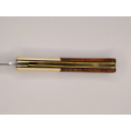 Couteau Pliant Liner Lock - Acier damas - Manche en Os de bovin et bois de cocobolo